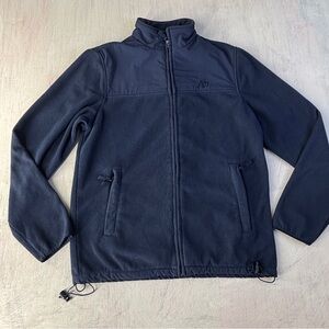 Aeropostale 1987 Mens Red Zip Up Fleece Jacket small navy blue warm travel pocke